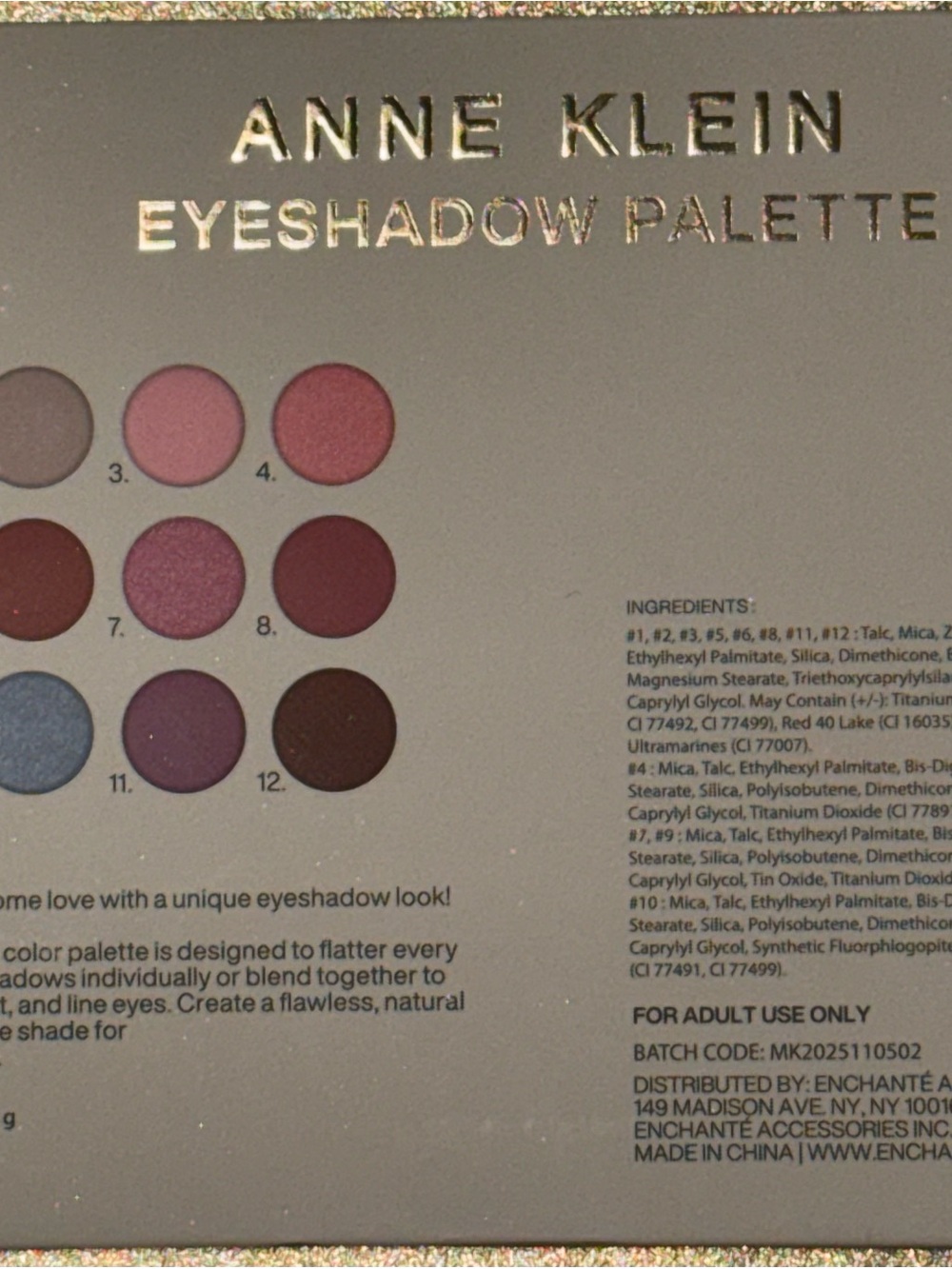 Anne Klein Pink, Mauve & Plum Eyeshadow Set